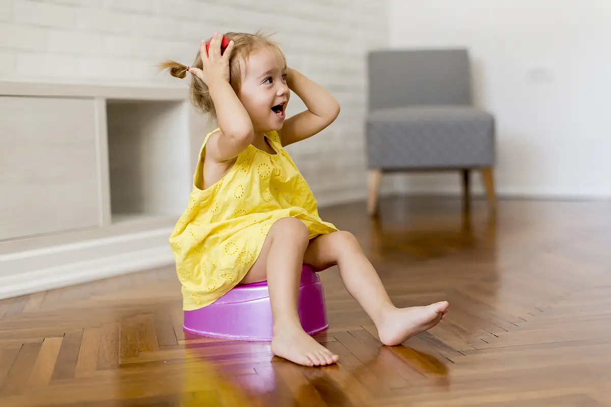 Little girl on the potty
